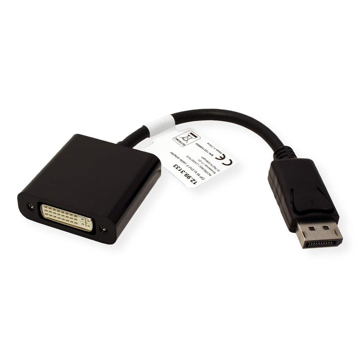 VALUE DisplayPort-DVI Adapter, DP Stecker-DVI Buchse, 0,15 m, Kompatibel mit Laptop, Monitor, Person
