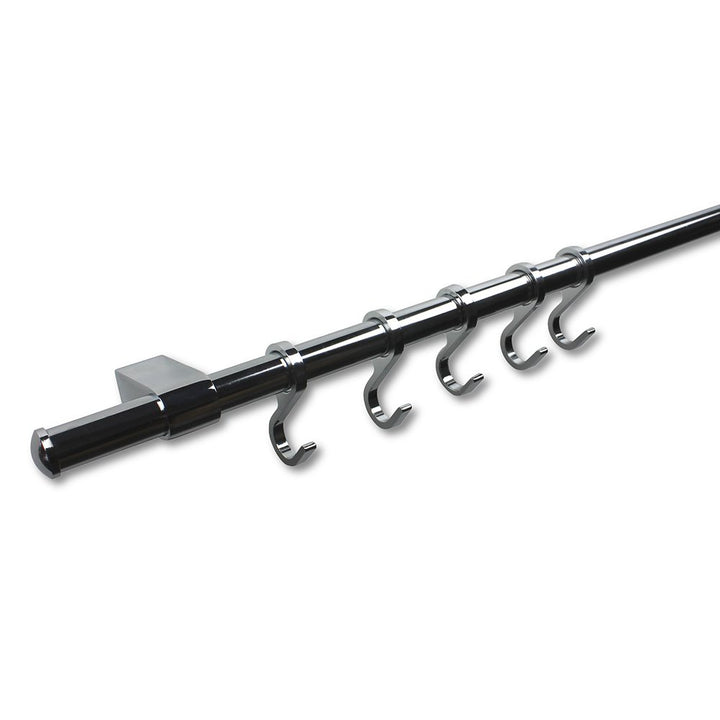 Hängeleiste 100cm, Metal verchromte Küchenleiste zur Wandbefestigung, mit 10 Haken
