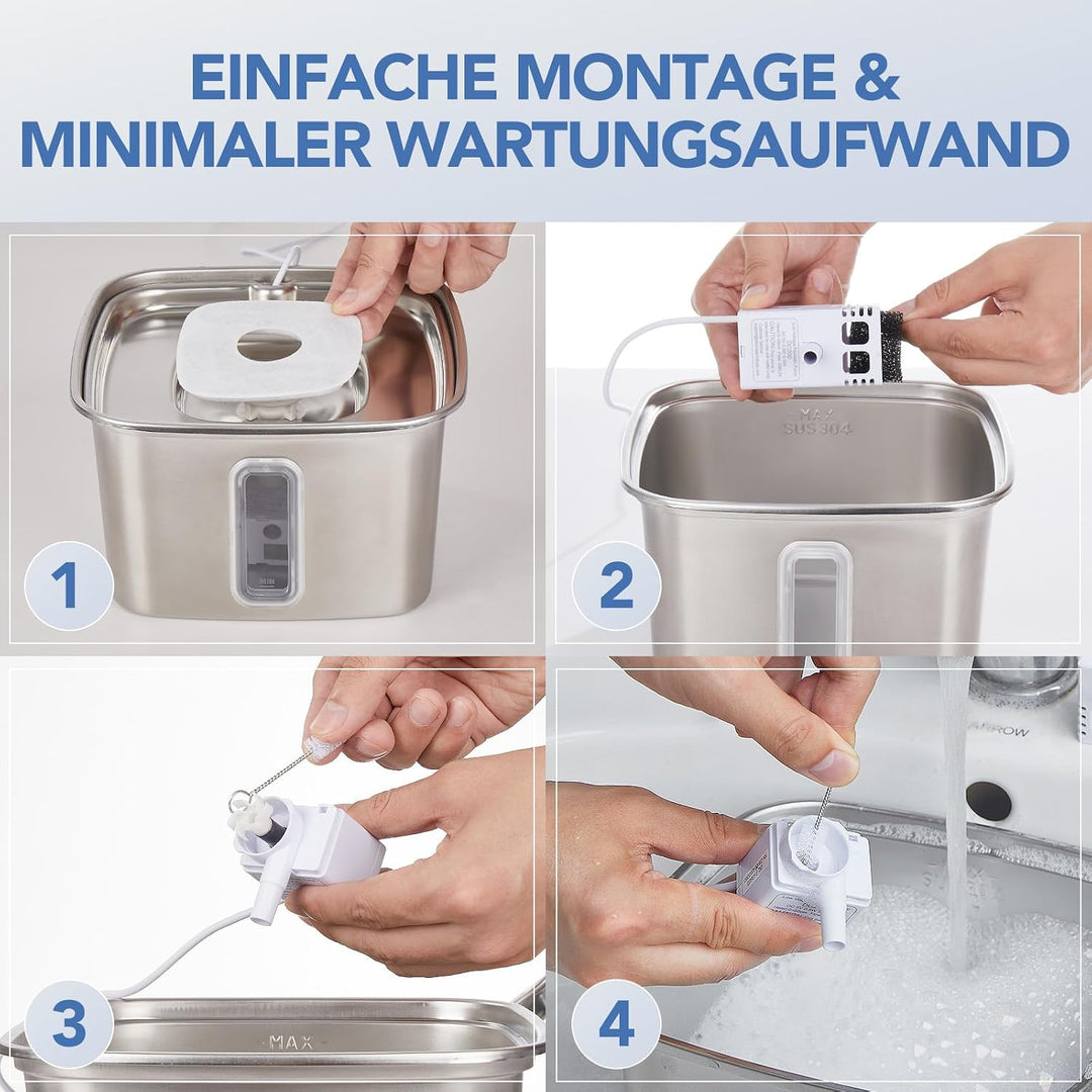 Veken Katzenbrunnenfilter, 16 Filter &amp; 16 Schwämme, für 3,2-L-Modelle 16 Filter + 16 Schwämme, 16 Fi