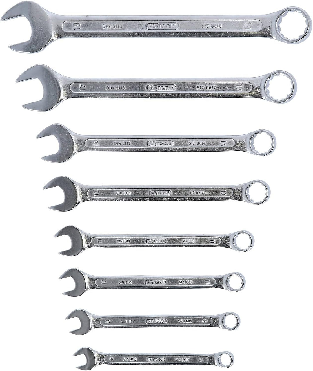 KS Tools 517.0048 CLASSIC Ringmaulschlüssel-Satz, abgewinkelt, 8-tlg. 8-19mm