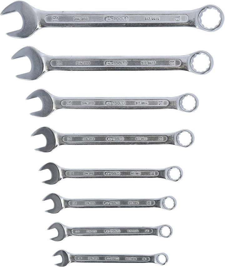 KS Tools 517.0048 CLASSIC Ringmaulschlüssel-Satz, abgewinkelt, 8-tlg. 8-19mm