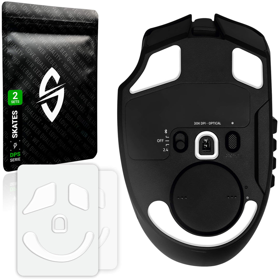 SensoryBoost DPS Glides (2er Set) kompatibel mit Razer Naga V2 Pro - Ultra Schnell, Abgerundet, Lang