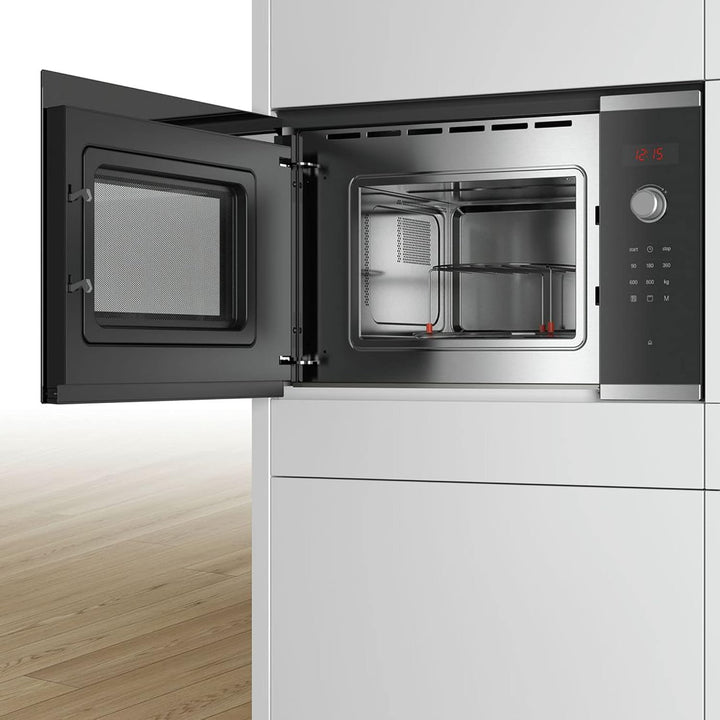 Bosch bel523ms0 eingebaut 20L 800 W schwarz, Edelstahl – Mikrowelle (eingebaut, 20 L, 800 W, Rotatio