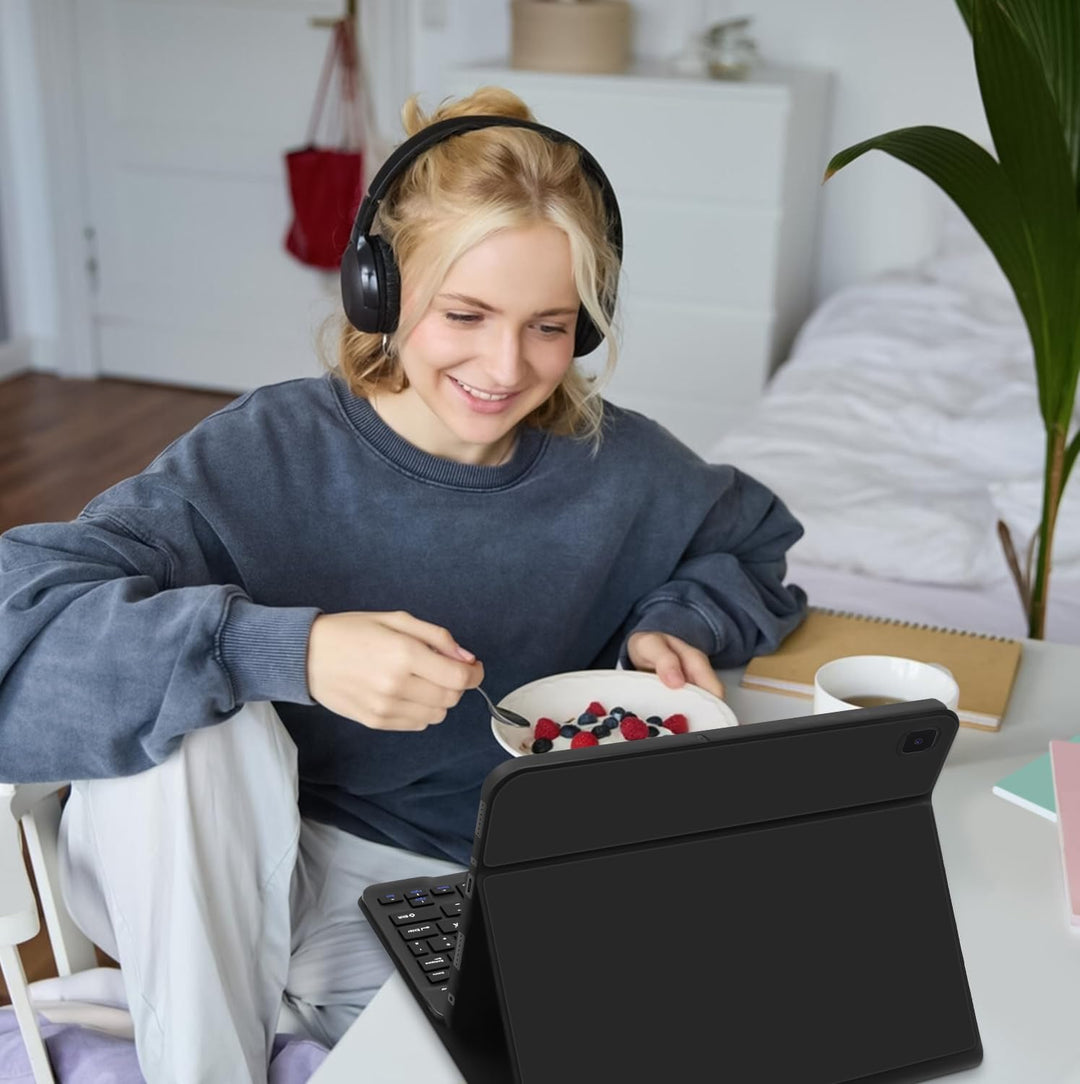 Lielax Tastatur Hülle für Samsung Galaxy Tab A7 10.4 Zoll 2022/2020(QWERTZ Layout), Magnetisch Abneh