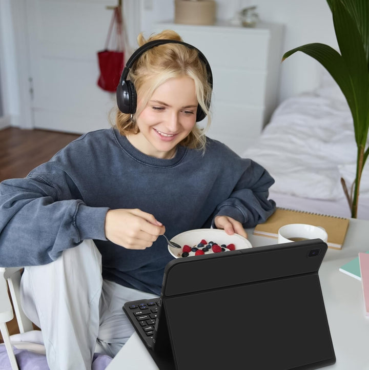 Lielax Tastatur Hülle für Samsung Galaxy Tab A7 10.4 Zoll 2022/2020(QWERTZ Layout), Magnetisch Abneh