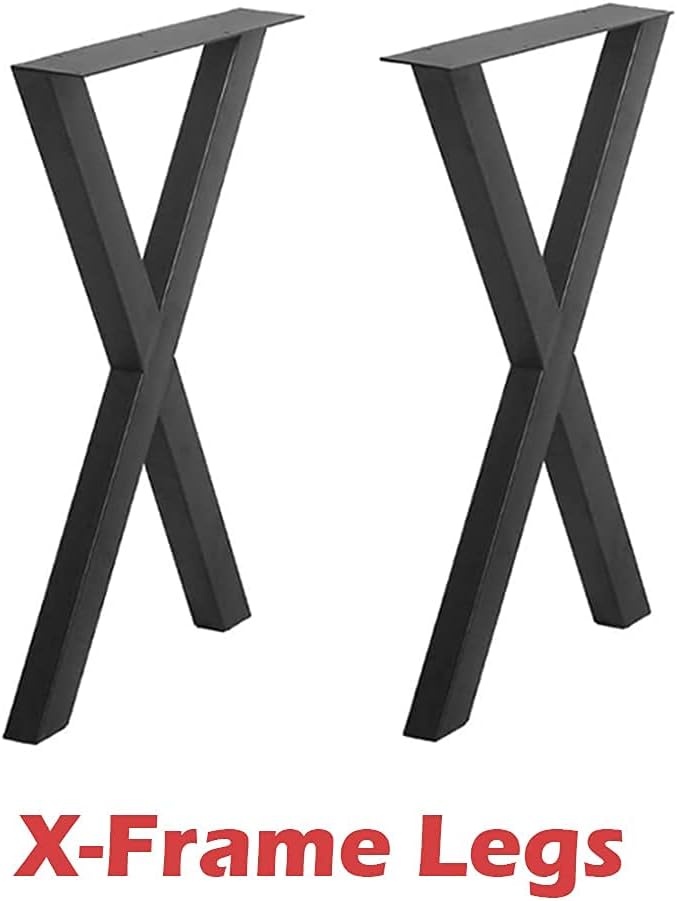 Fayelong Tischbeine aus Stahl, Tischgestell X-Form Metall Schwarz Tischkufen, 71,1 x 50,8 cm, Esstis