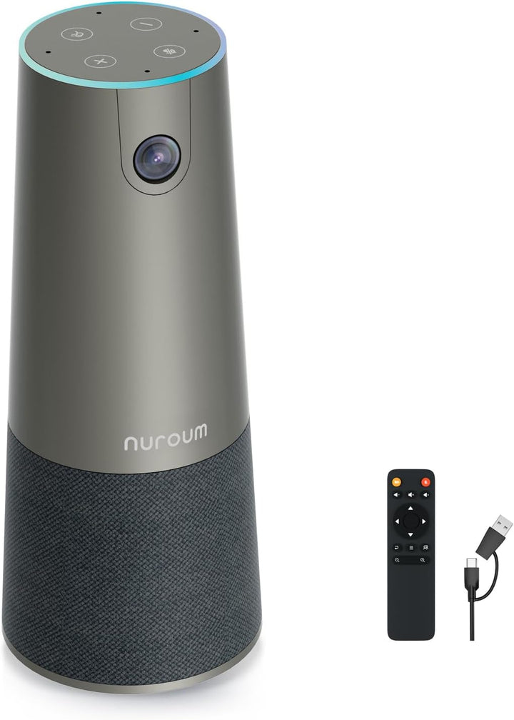 Nuroum C46 4K Videokonferenz-Webcam mit Mikrofon und Lautsprecher, 120° Blickfeld/Auto-Framing/5x Zo