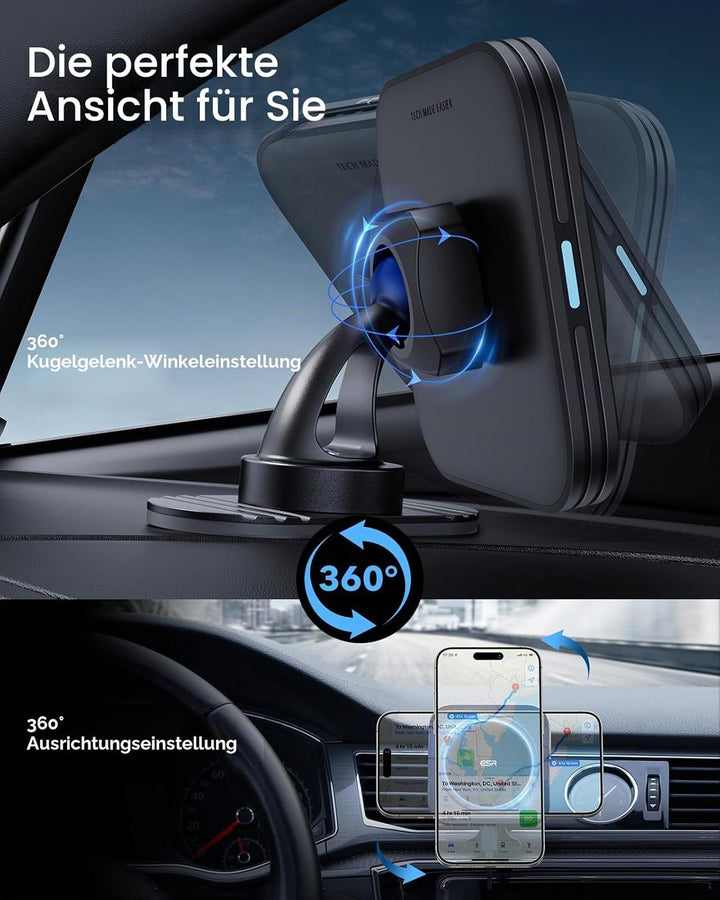 ESR 15W für Magsafe Autohalterung mit Ladefunktion, Handyhalterung Auto Ladegerät, Magnet Handyhalte