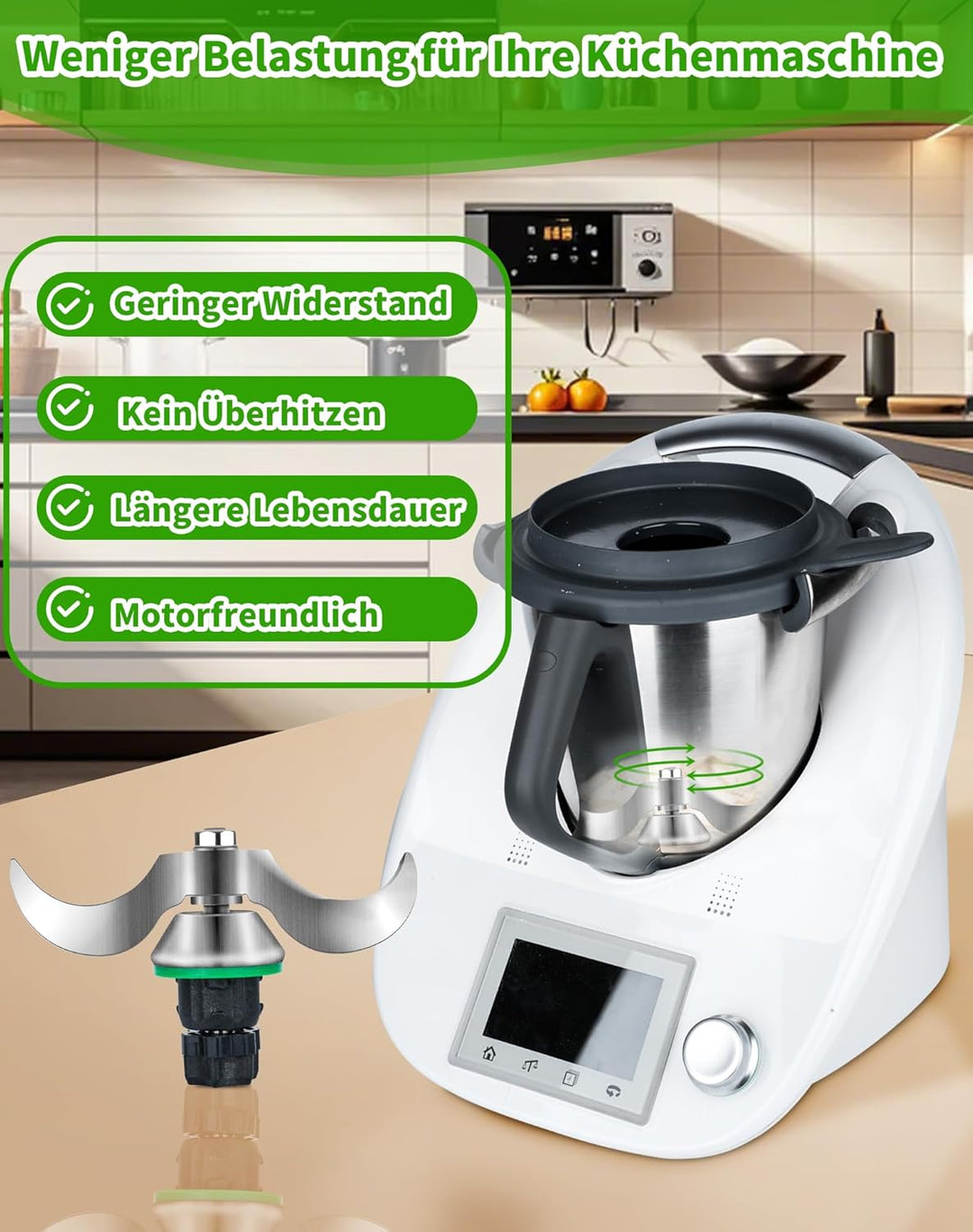 Teigmesser kompatibel mit Vorwerk Thermomix TM5 TM6 TM7 – Edelstahl Mixmesser Ersatzteil für Vorwerk