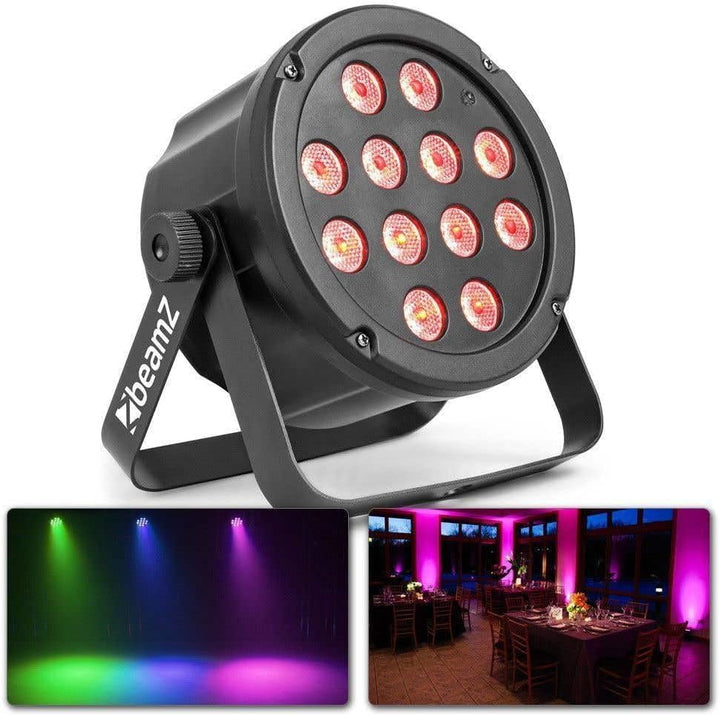 BeamZ SlimPar35 Discolicht Partylicht, PAR RGB Disco Licht LED Strahler Party Lichter, DMX Licht LED
