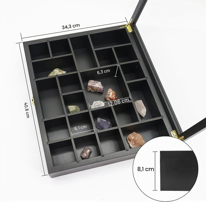 FramePro Felsen Bilderrahmen Vitrine Kristall Shadow Box 35x40cm 3D Rahmen zum Befüllen Tiefer Aufbe