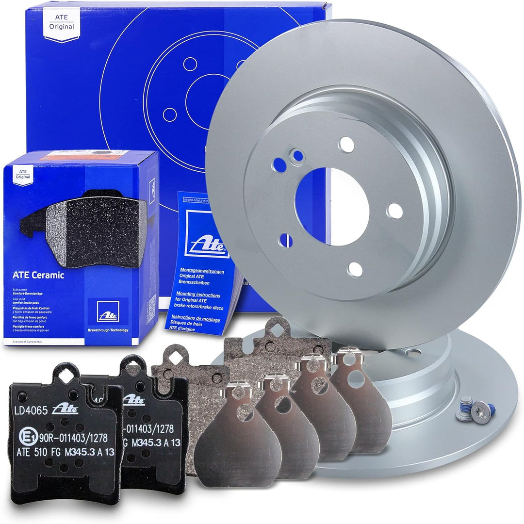ATE Bremsenset Hinterachse inkl. Bremsscheiben Ø 290 mm Voll & Ceramic Bremsbeläge, Passend für MERC