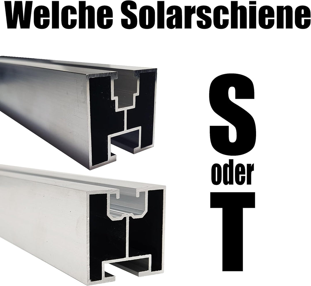 STOFFTEX Solar Schiene Solarschiene Solarprofil Montageschiene 200cm 2m Aluminiumprofil 0% §12Abs.3U