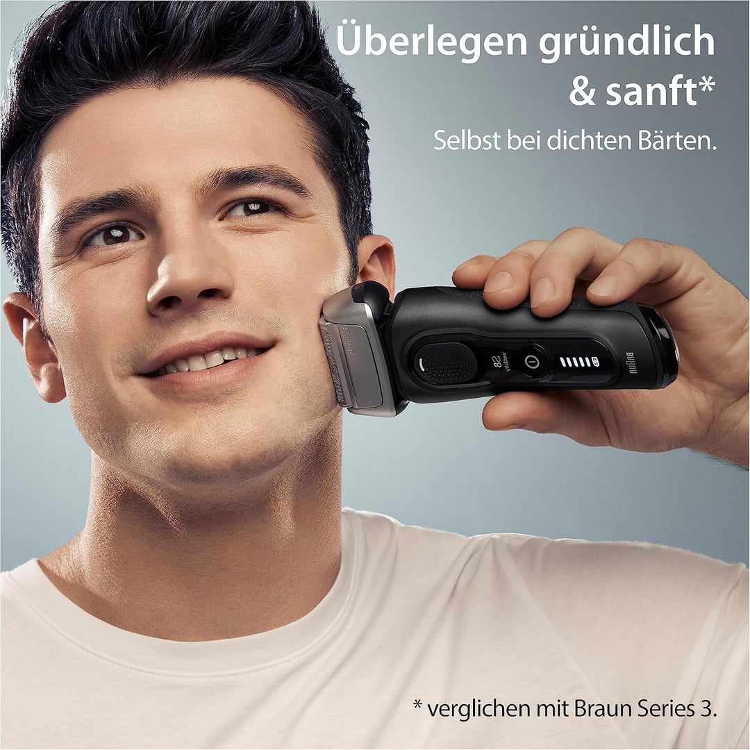 Braun Series 8 Rasierer Herren mit 4+1 Scherkopf, Elektrorasierer, Präzisions-Langhaarschneider, Lad