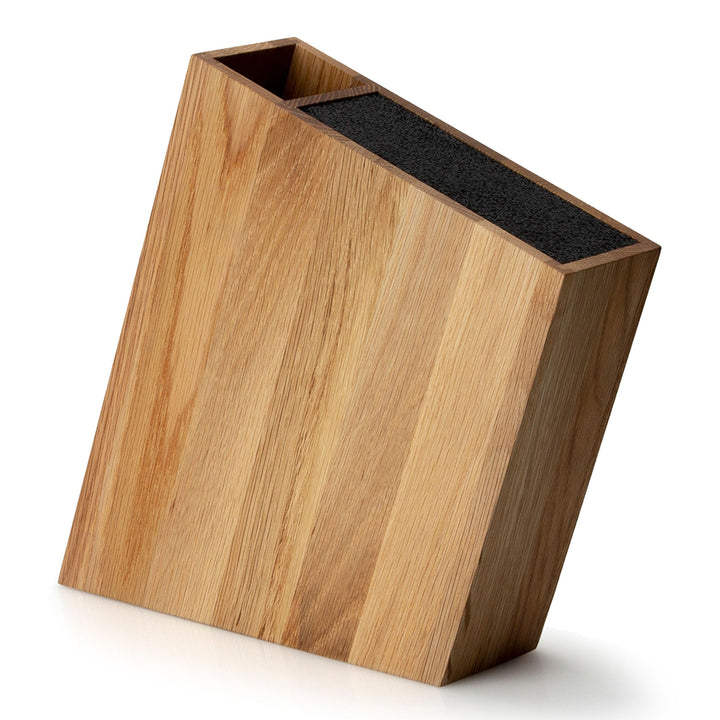 Continenta C4151 Messerblock mit Flexiblem Einsatz und Utensilienbehälter Schräg Eiche, Wood