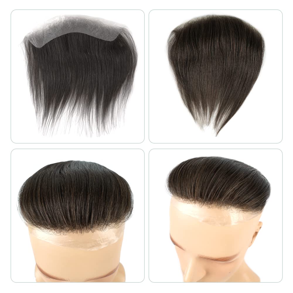 Lordhair Toupet Herren - Europäisches Echthaar Toupet, V-LOOP Skin Toupet für Männer, Toupet Echthaa