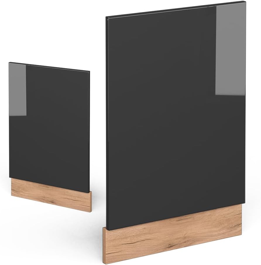 Vicco Frontblende R-Line, Anthrazit Hochglanz/Goldkraft Eiche, 45 cm ohne Arbeitsplatte Anthrazit Ho