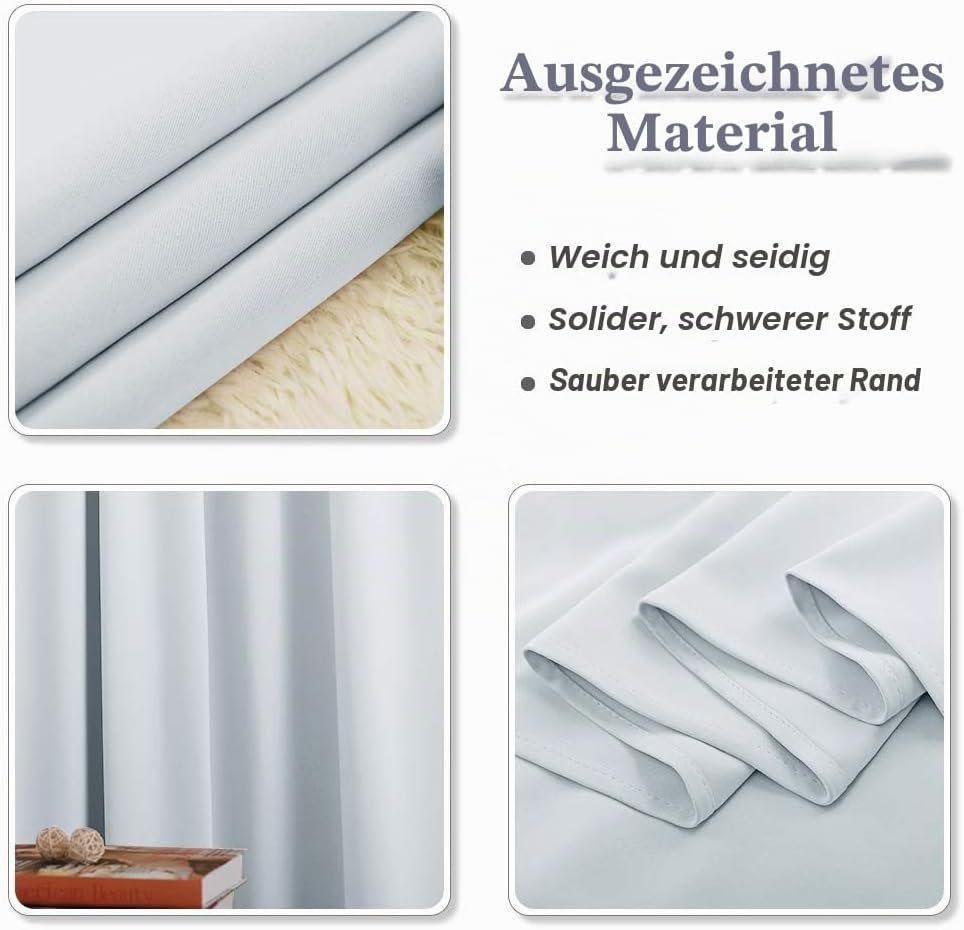 PONY DANCE Wärmeisolierende Vorhänge Wohnzimmer Ösenvorhang 2er Set H 280 x B 140 cm Thermogardinen