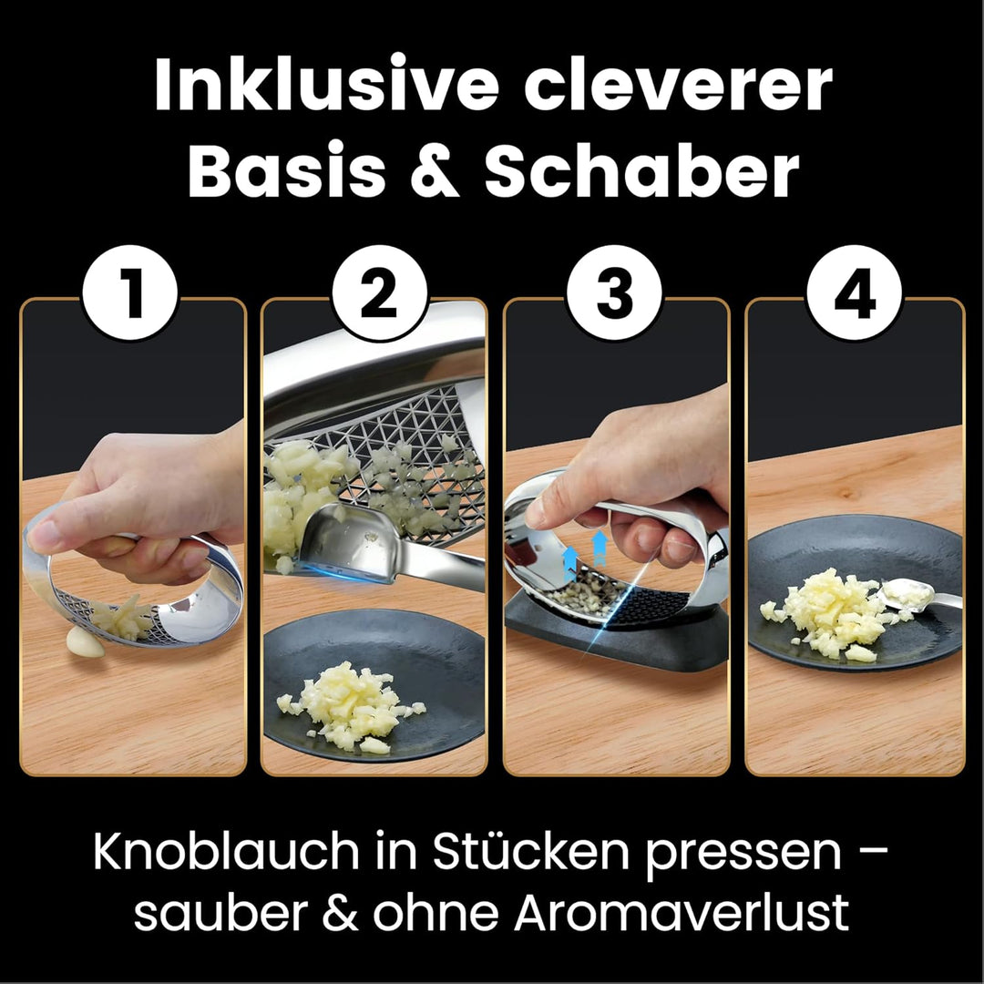 Knoblauchpresse – Knoblauch Wippe mit innovativer 3D-Schneidefunktion | Müheloses Pressen & Einfache