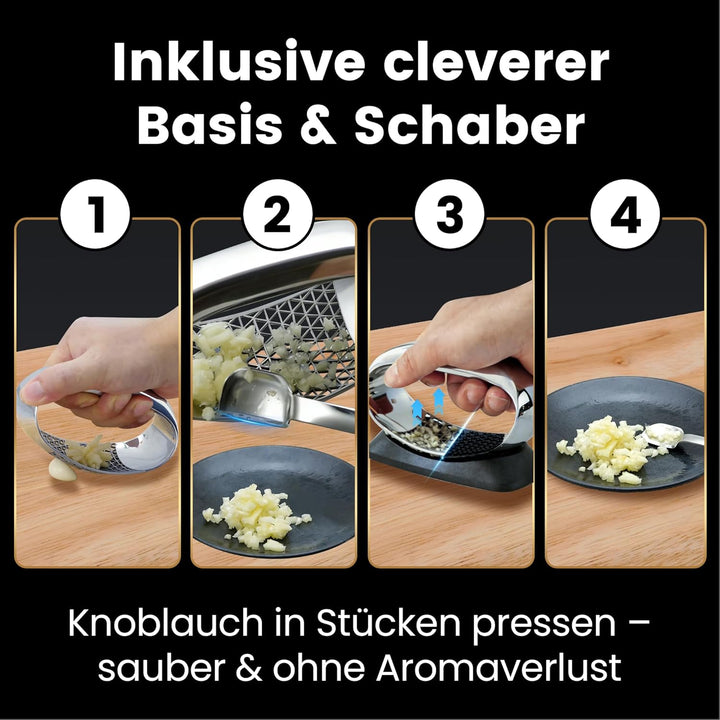 Knoblauchpresse – Knoblauch Wippe mit innovativer 3D-Schneidefunktion | Müheloses Pressen & Einfache
