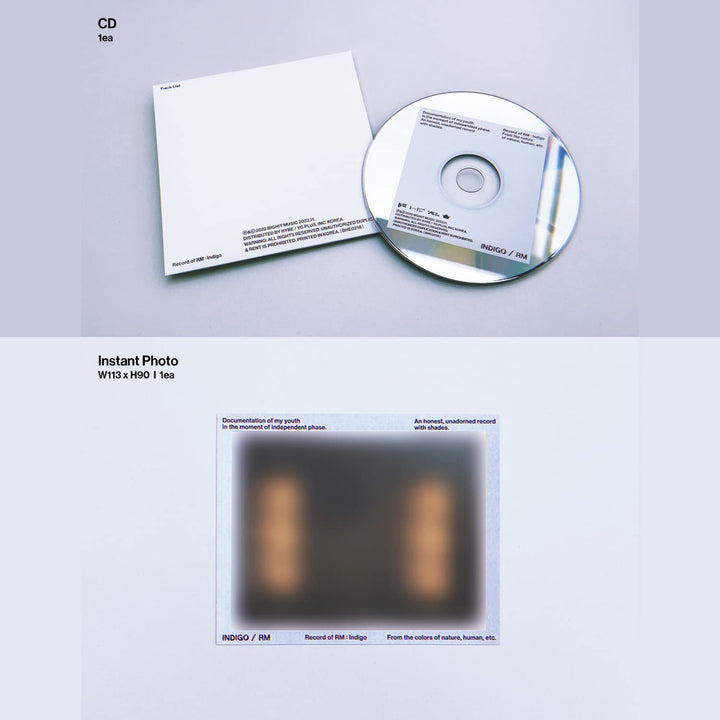 RM of BTS - [Indigo] (Book Edition) Outer Box + Book + CD + Postcard + Photocard + Fabric Card + Ins