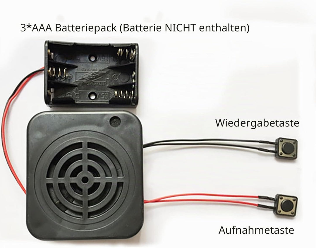 Diktiergerät für Stofftiere, 3 W 2 Min./4 Min. Message Box-Modul Kompatibel mit Stofftieren Teddy Gr
