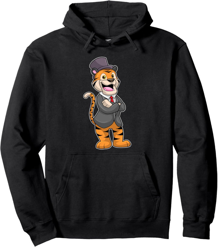 Tiger Gentleman Sakko Zylinder Pullover Hoodie