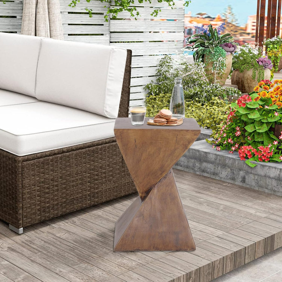 FATIVO Beistelltisch Holz Braun Vintage: Beistelltisch Klein 46cm Hoch Sofatisch Nachttisch Telefont