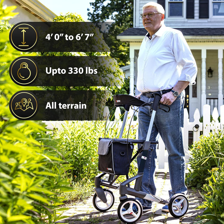 TOPRO Troja 5G inkl. Rückenstütze, Silber, M Medium Silber, Medium Silber