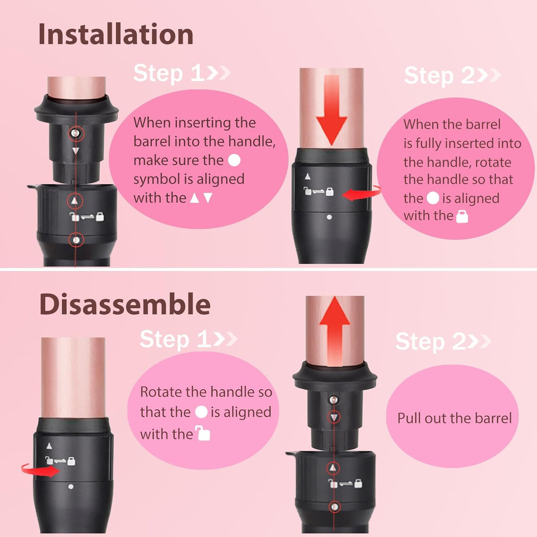 Lockenstab 3 in 1, Lockenstäbe Curling Iron Set mit 3 austauschbaren Keramik Lockenstab 9-32mm für G