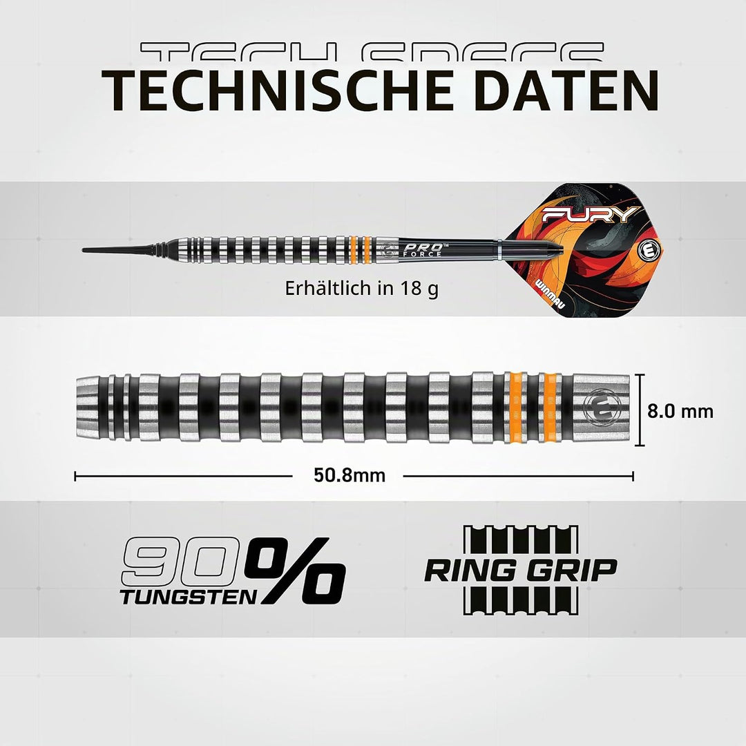 WINMAU Softdart Fury mit 90% Tungsten 20gr, 20gr