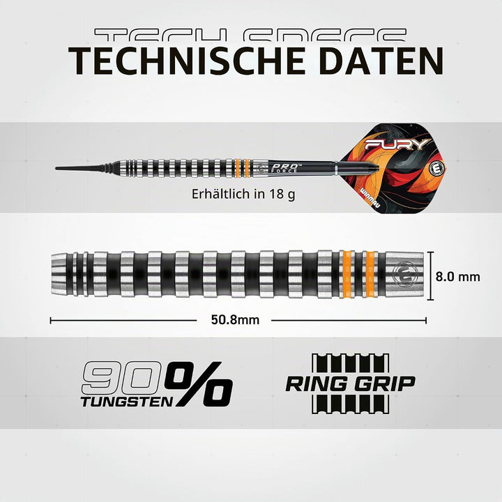WINMAU Softdart Fury mit 90% Tungsten 20gr, 20gr