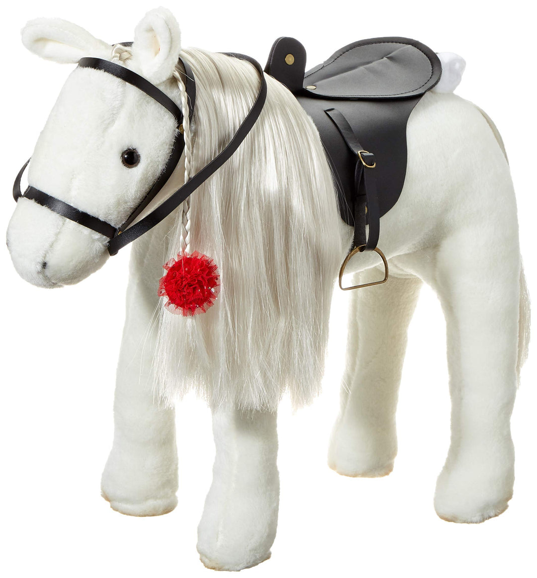 Götz 3403087 Lipizzaner Kämmpferd (Stockmass 37 cm) – weisses Plüschpferd, Höhe ca. 52 cm für Stehpu