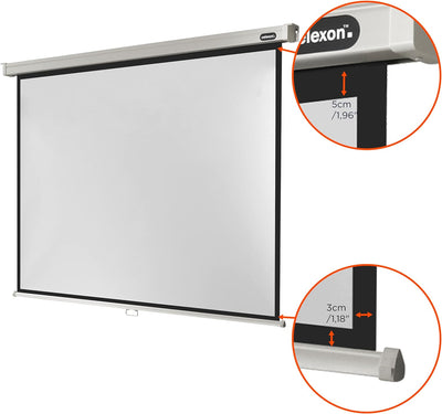 celexon manuell ausziehbare Heimkino- und Business-Beamer-Leinwand 4K und Full-HD Rollo-Leinwand Pro