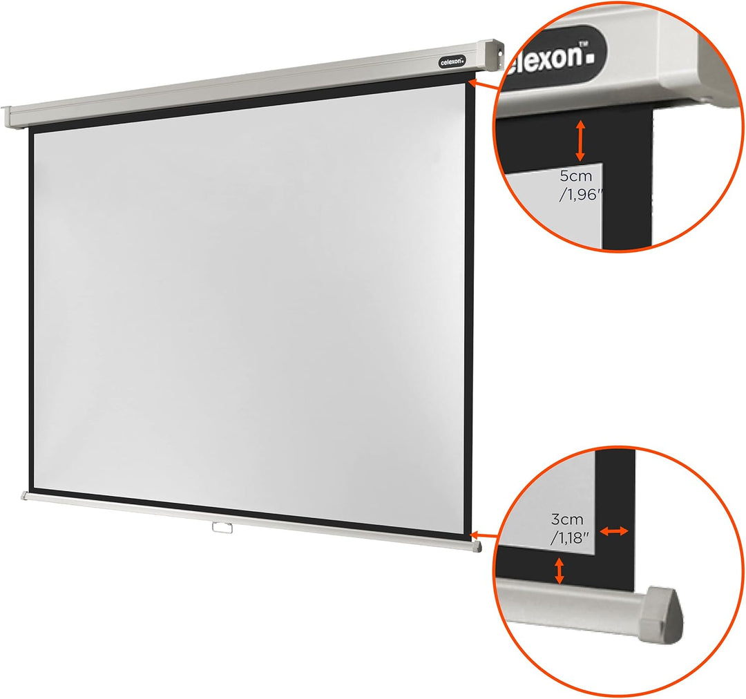 celexon Professional Rollo-Leinwand 75" | 160x120 cm 4:3 | manuell ausziehbare 4K, Full-HD Beamer-Le