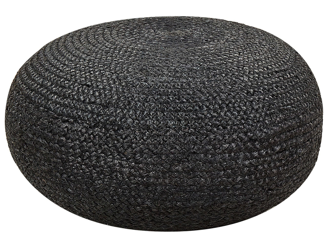 Natürlicher Pouf aus Jute schwarz ø 50 cm rund Tifelt