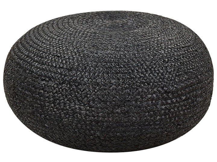 Natürlicher Pouf aus Jute schwarz ø 50 cm rund Tifelt