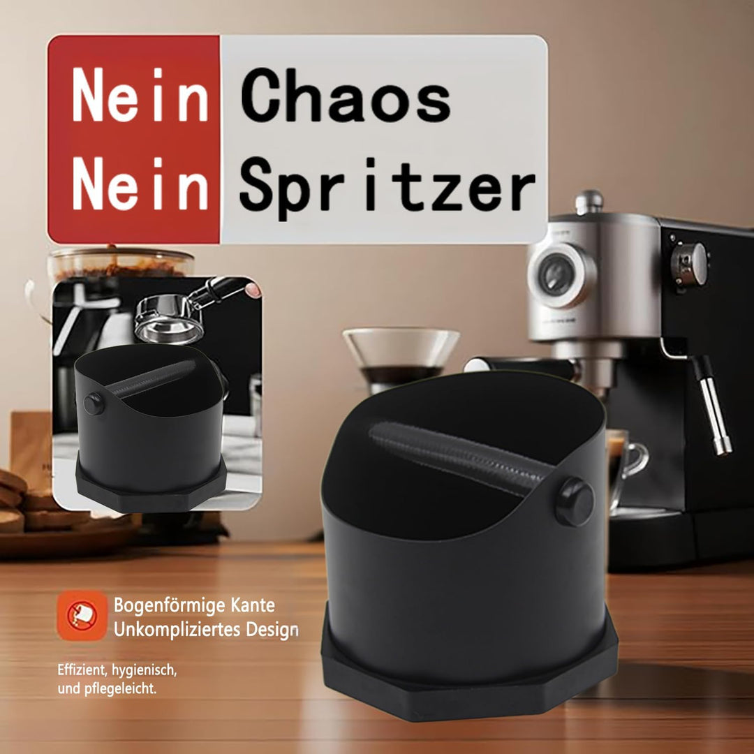 Abklopfbehälter Siebträger,Knock Box mit Abnehmbarer Abklopfskeule Espresso Klopfbox Barista Stil mi