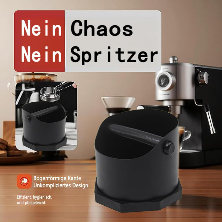 Abklopfbehälter Siebträger,Knock Box mit Abnehmbarer Abklopfskeule Espresso Klopfbox Barista Stil mi