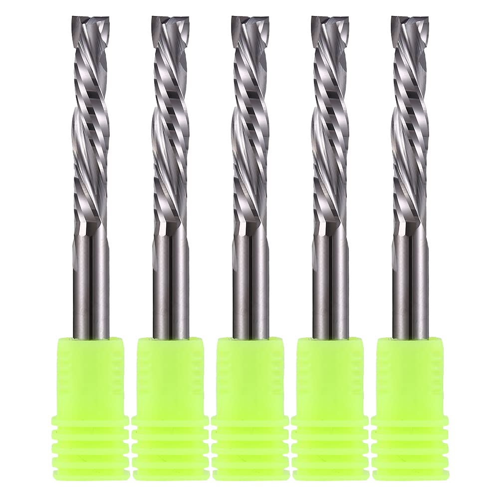 EU_HOZLY 5 Stück Hartmetall-Kompressionsfräser Up&amp;Down 2 Flöten Schaftfräser 6 mm (0,236 Zoll) Schaf