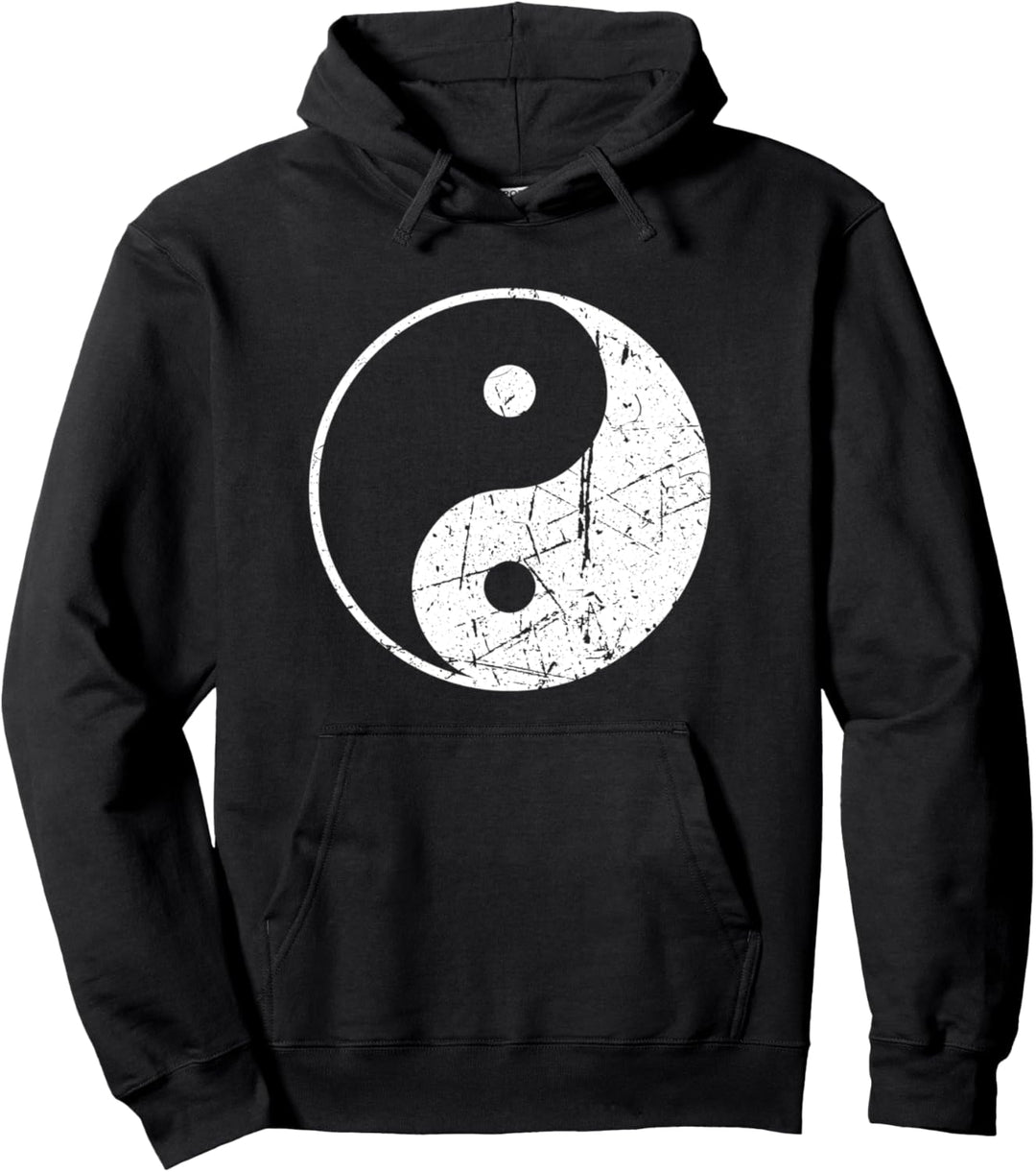 Yin Yang Mediation Yoga Spirituelles Yinyang Distressed Pullover Hoodie