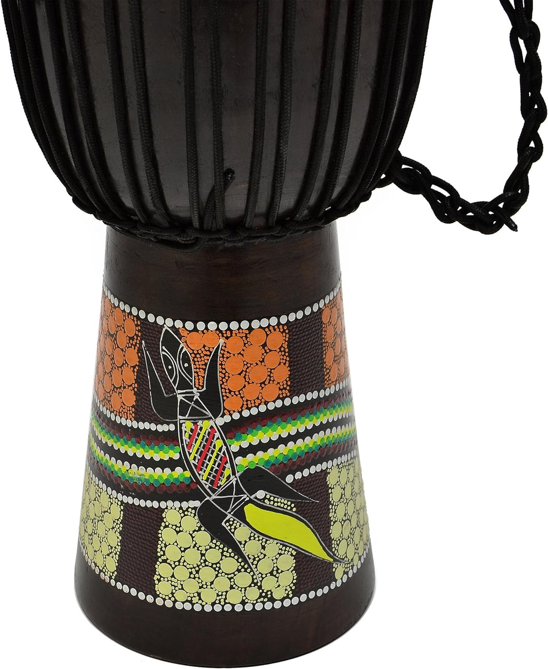 50 cm Djembe Trommel Buschtrommel Afrika-Style handbemalt exotischer Dotprint Schnüre Knoten Ziegenf