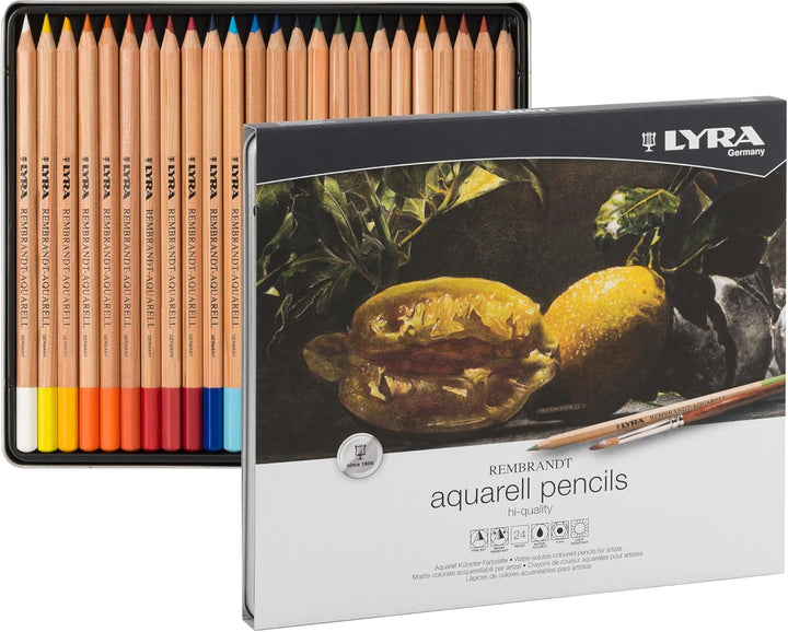 LYRA 2011240 Rembrandt Aquarell - Metalletui mit 24 Aquarellstiften, farbig sortiert, 24 Aquarellsti