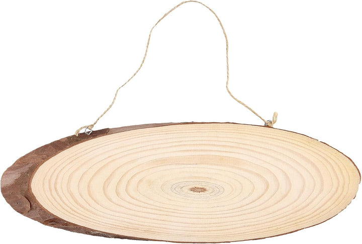 FUNSUEI 10 Stück Oval Holzscheiben 30cm Durchmesser, Ovale Baumscheiben Deko, Unvollendete Holzschei