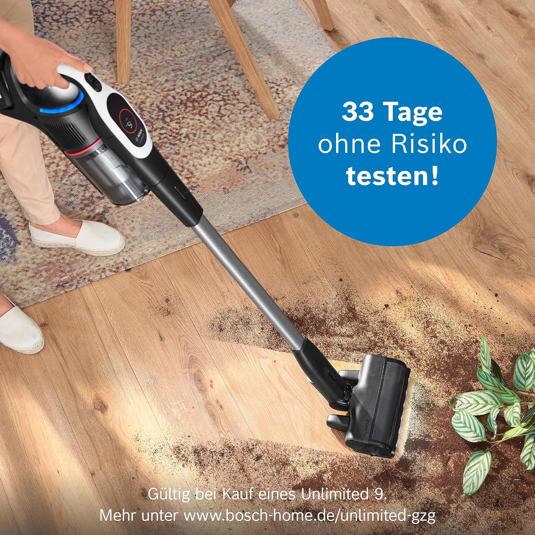 Bosch Akku-Staubsauger Unlimited 9 BTS942WQC, kabellos, MicroClean Technology, Display, Staubkomprim