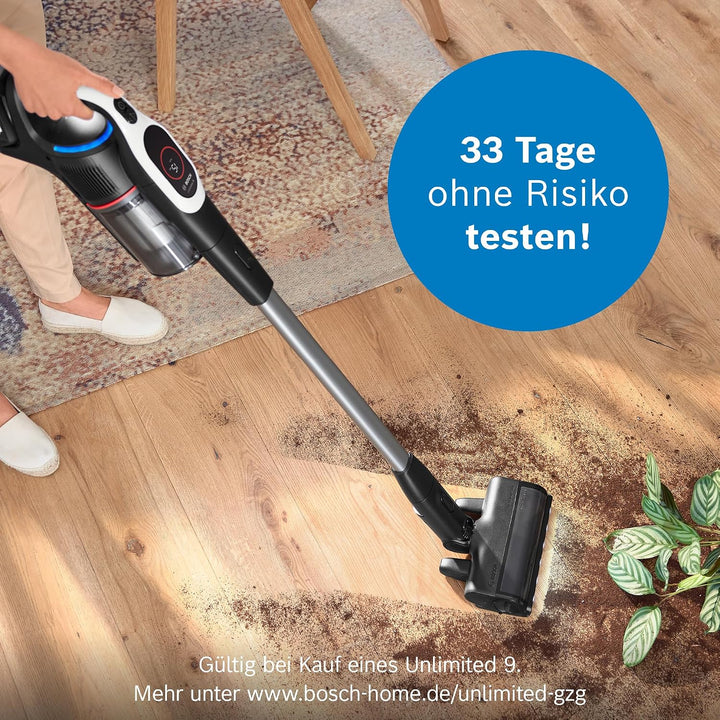 Bosch Akku-Staubsauger Unlimited 9 BTS942WQC, kabellos, MicroClean Technology, Display, Staubkomprim