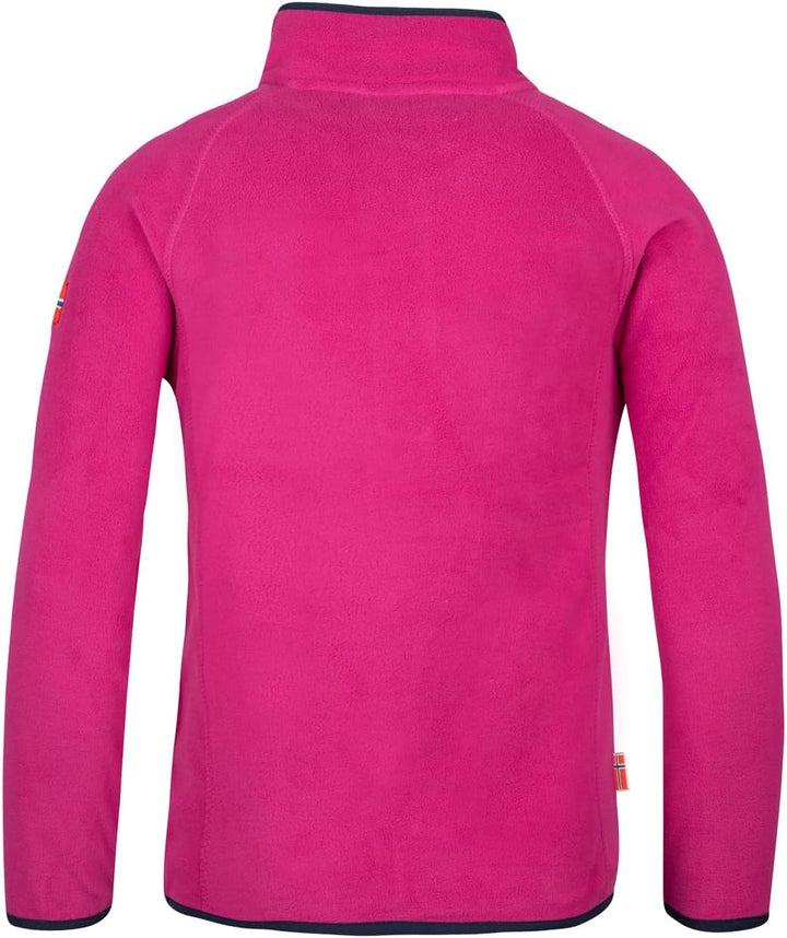 Trollkids Kinder Fleece-Pullover Nordland mit Reissverschluss 164 Feuerbeere/Marine, 164 Feuerbeere/