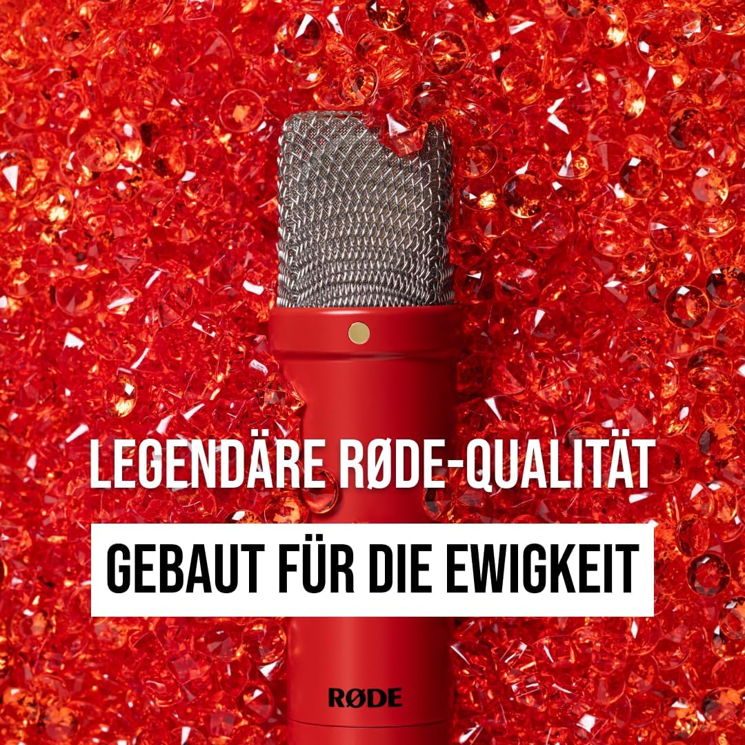 RØDE NT1 Signature Series Grossmembrankondensatormikrofon mit Schockhalterung, Popschutz und XLR-Kab