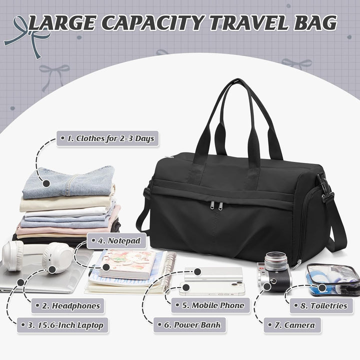 HYC00 Sport Duffel Bag Damen Sporttasche mit Schuhfach Reisetasche Damen Weekender Travel Bag Handge