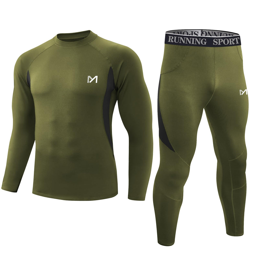 MeetHoo Thermounterwäsche Set Herren, Innenfleece Funktionsunterwäsche Winter Skiunterwäsche Warme U
